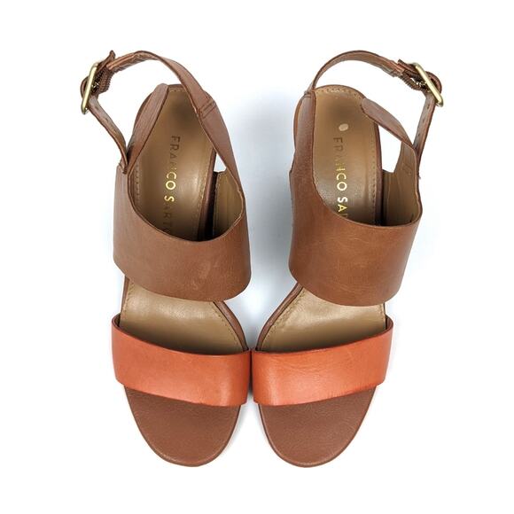 Franco Sarto Burnt Blush The Gothic Leather Block Heel Dress Sandal Size 6 - Picture 4 of 9